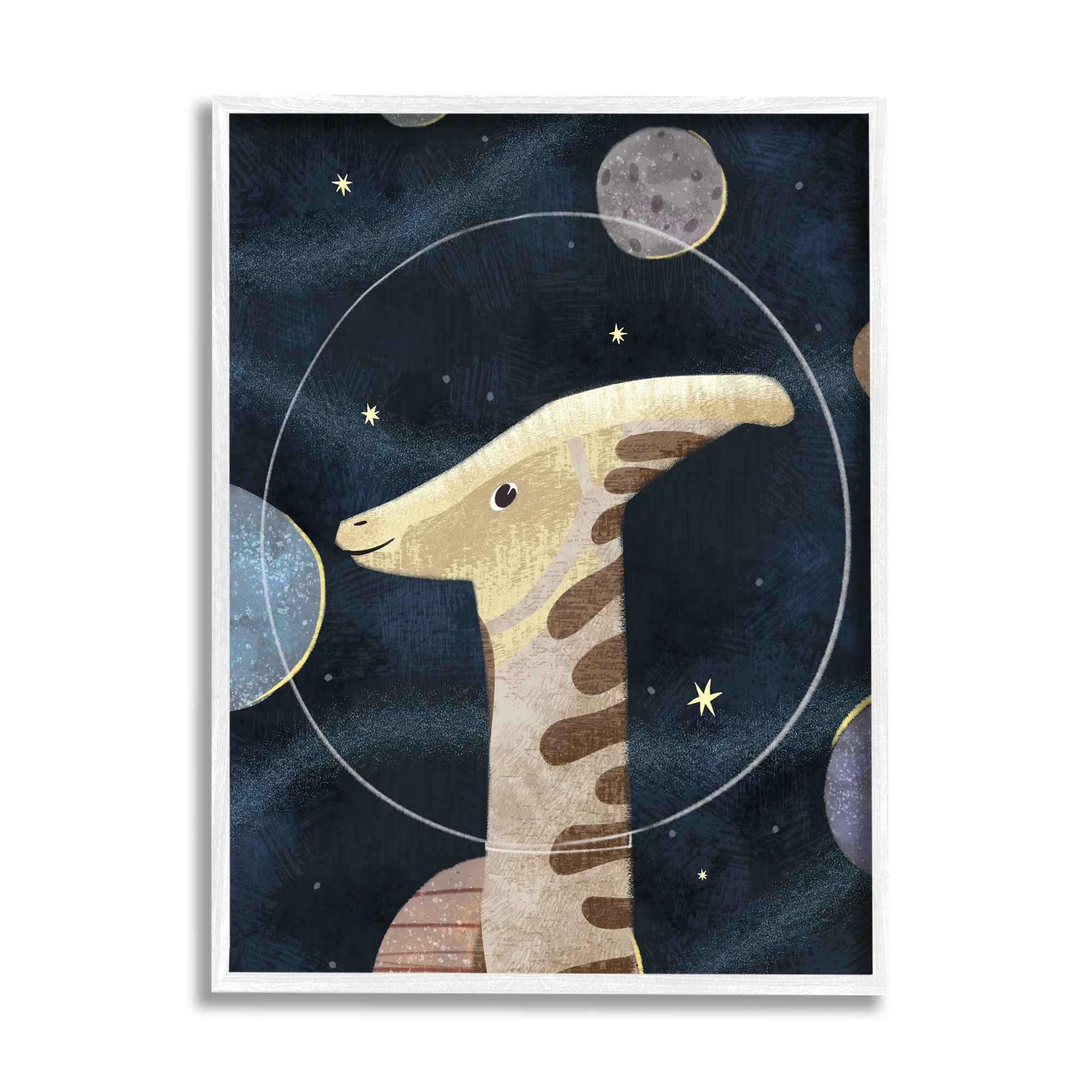 Stupell Indtries Dinosaur Astronaut Helmet Outer Space Imagination Ancient Reptile,24 x 30,Design by Ziwei Li