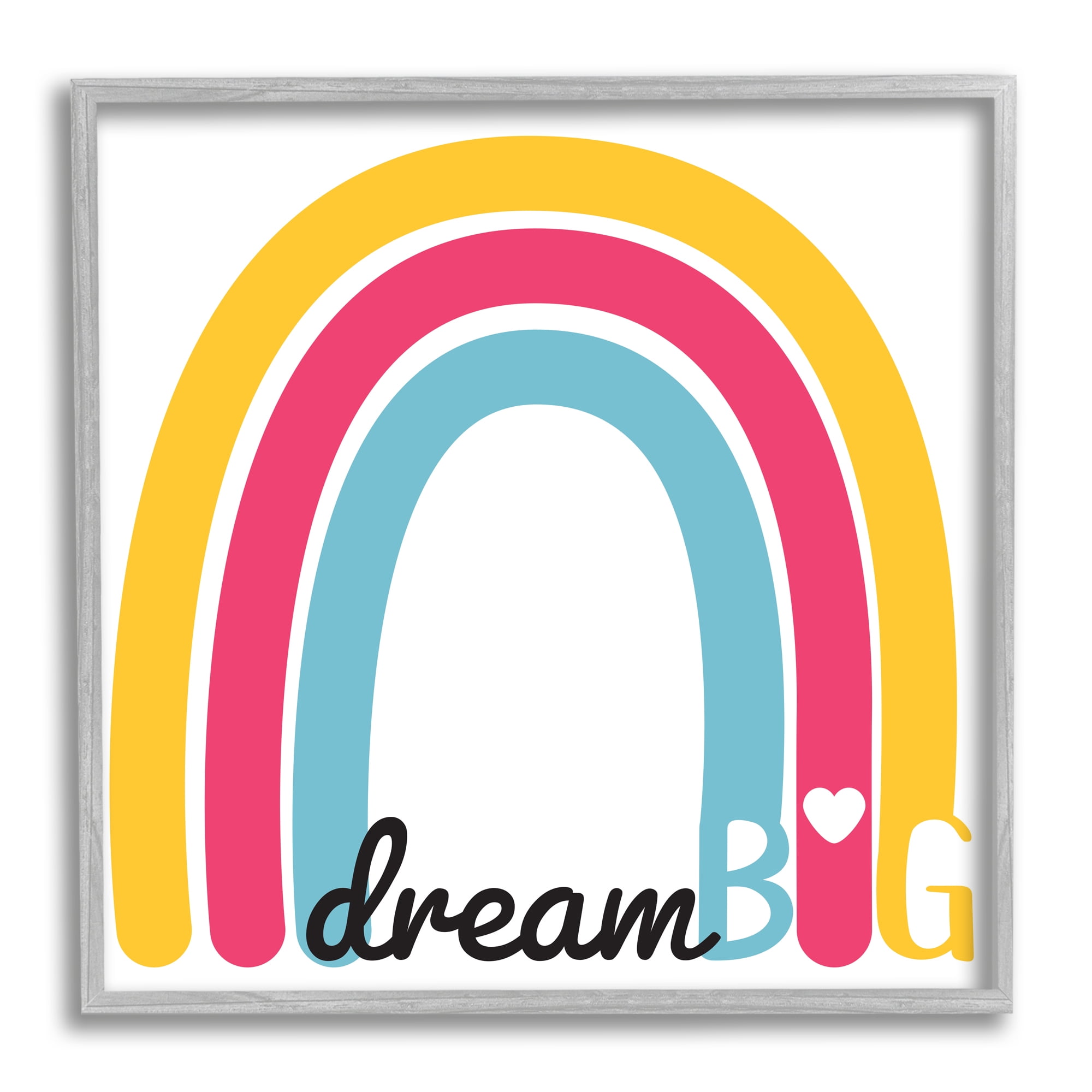 Stupell Indtries Dream Big Phrase Red Yellow Blue Rainbow,17 x 17,Design by Sd Graphics Studio