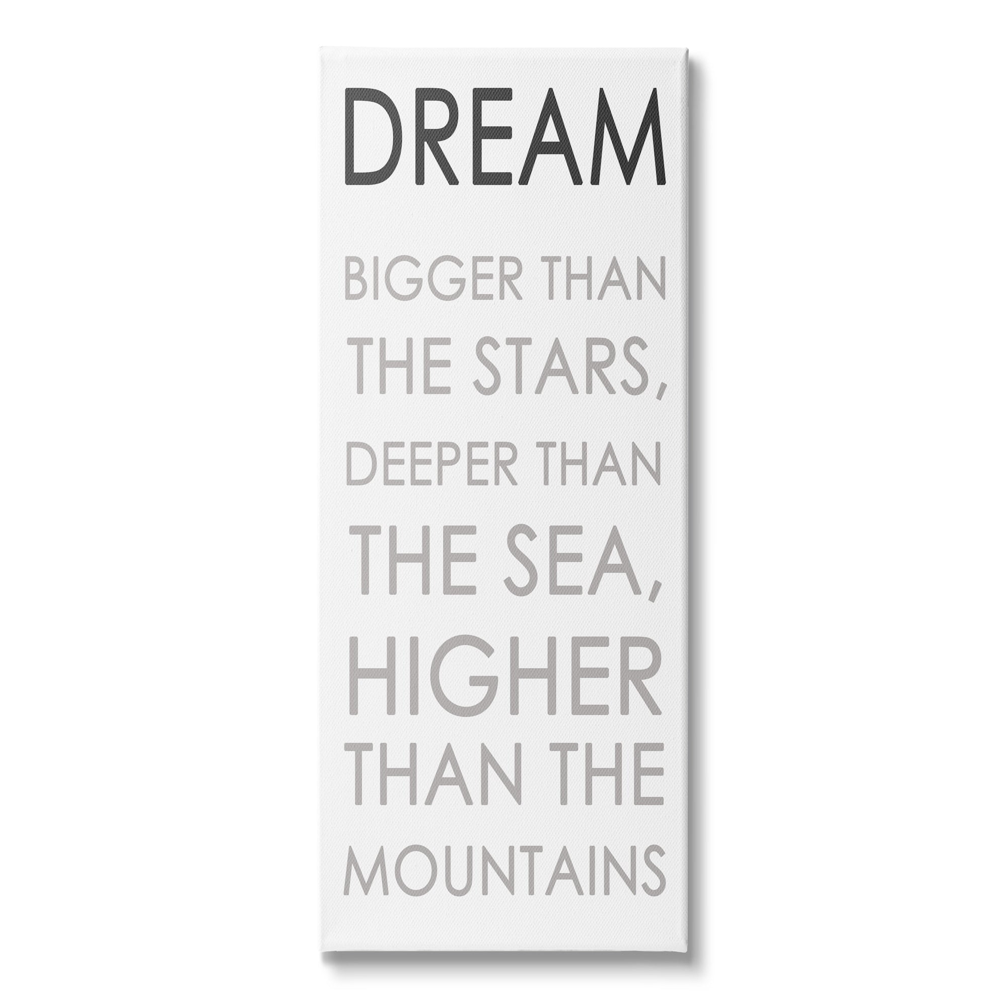 Stupell Indtries Dream Bigger Than the Stars Motivational Kids Phrase,13 x 30,Design by Anna Quach