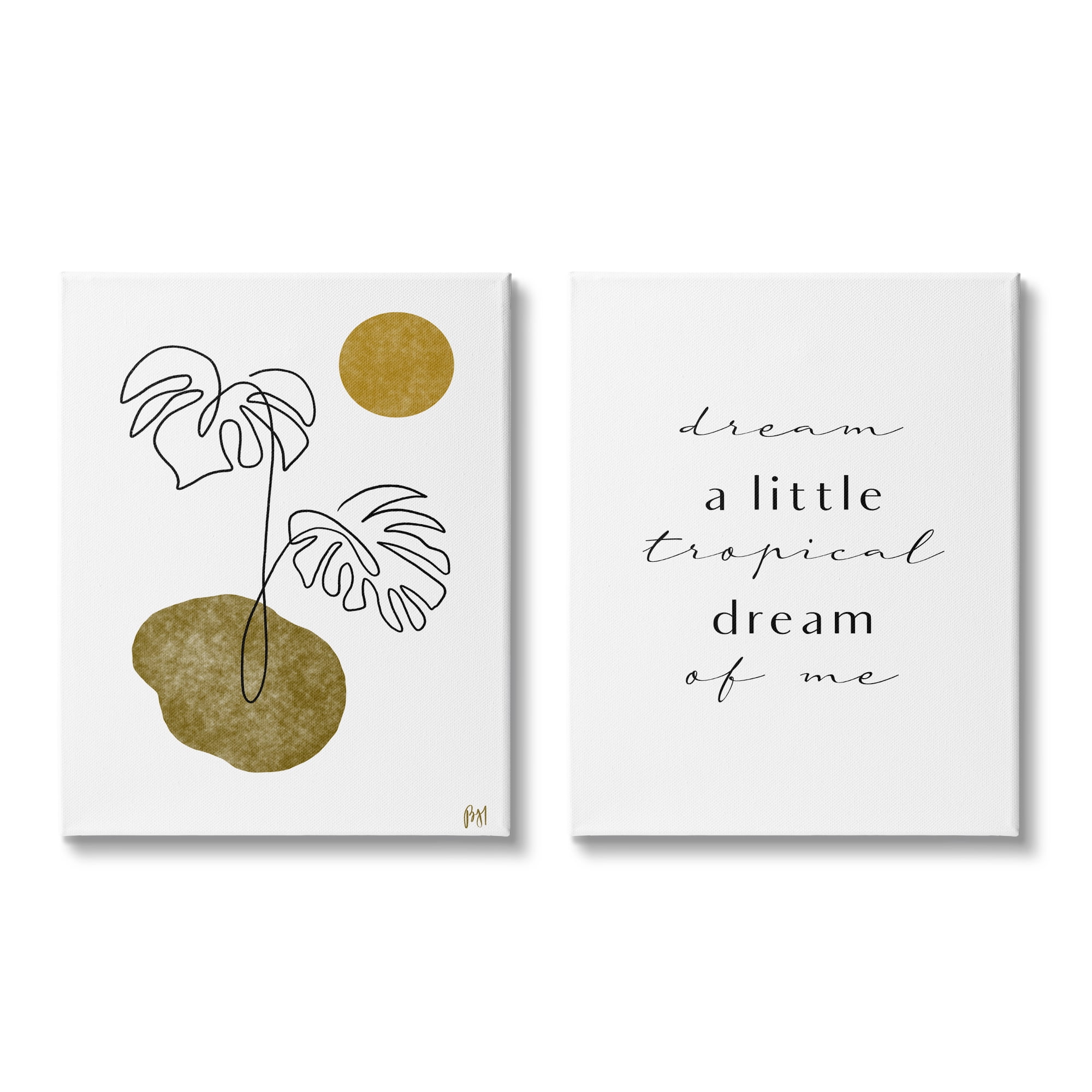 Stupell Indtries Dream Tropical Dream of Me Phrase Abstract Monstera,24 x 30,Design by Birch&Ink