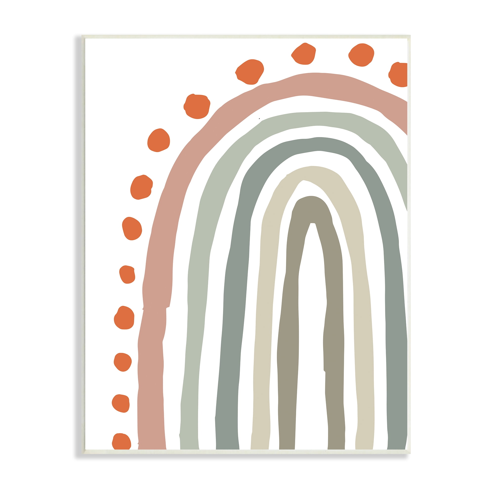 Stupell Indtries Earth Tone Rainbow with Red Polka Dots,10 x 15,Design by Elizabeth Medley