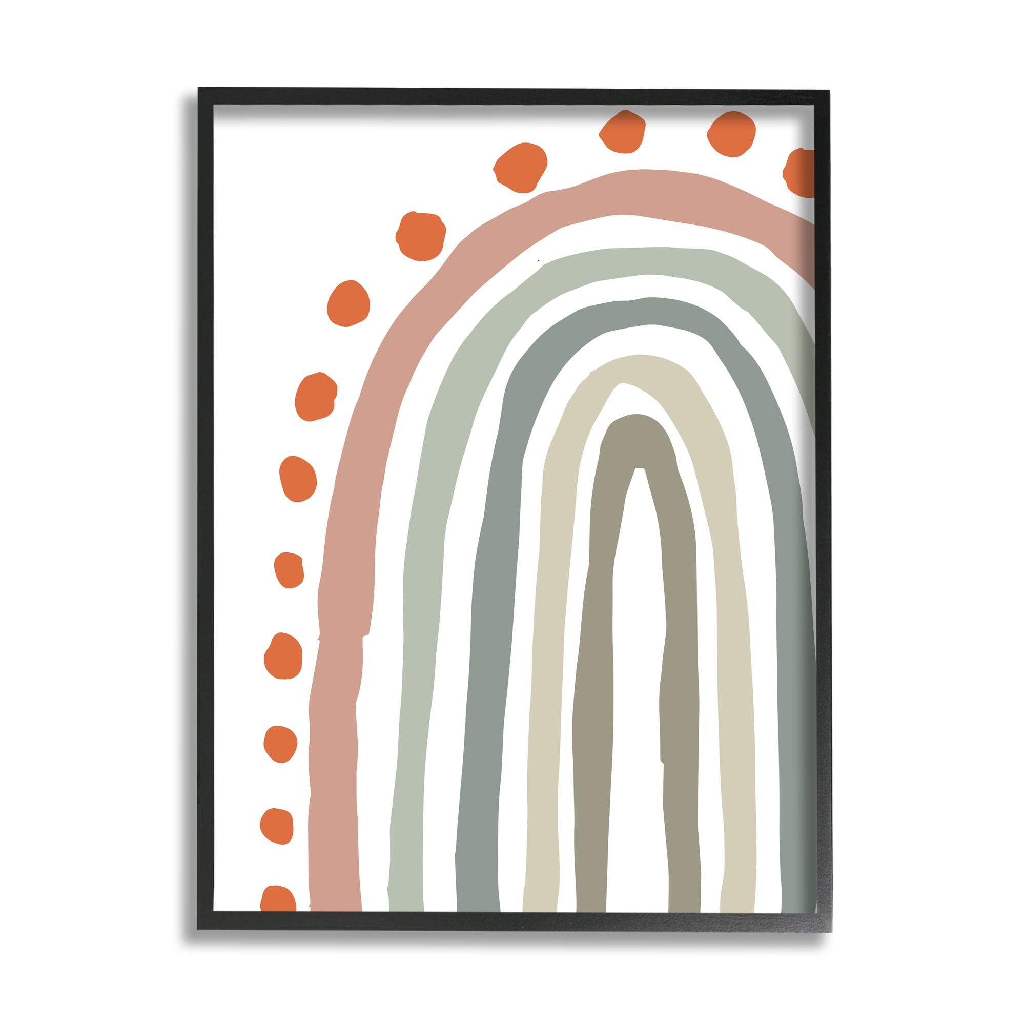 Stupell Indtries Earth Tone Rainbow with Red Polka Dots,16 x 20,Design by Elizabeth Medley