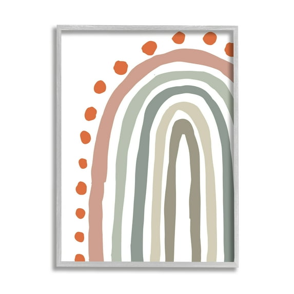 Stupell Indtries Earth Tone Rainbow with Red Polka Dots,24 x 30,Design by Elizabeth Medley