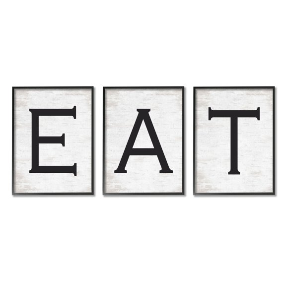 Stupell Indtries Eat Phrase Traditional Typography Minimal Farmhoe Kitchen,11 x 14,Design by Lettered and Lined