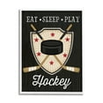 thumbnail image 1 of Stupell Indtries Eat Sleep Play Hockey Phrase Crossed Sticks Puck,11 x 14,Design by Jennifer Pugh, 1 of 7