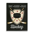 thumbnail image 1 of Stupell Indtries Eat Sleep Play Hockey Phrase Crossed Sticks Puck,16 x 20,Design by Jennifer Pugh, 1 of 7