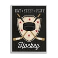 thumbnail image 1 of Stupell Indtries Eat Sleep Play Hockey Phrase Crossed Sticks Puck,16 x 20,Design by Jennifer Pugh, 1 of 7