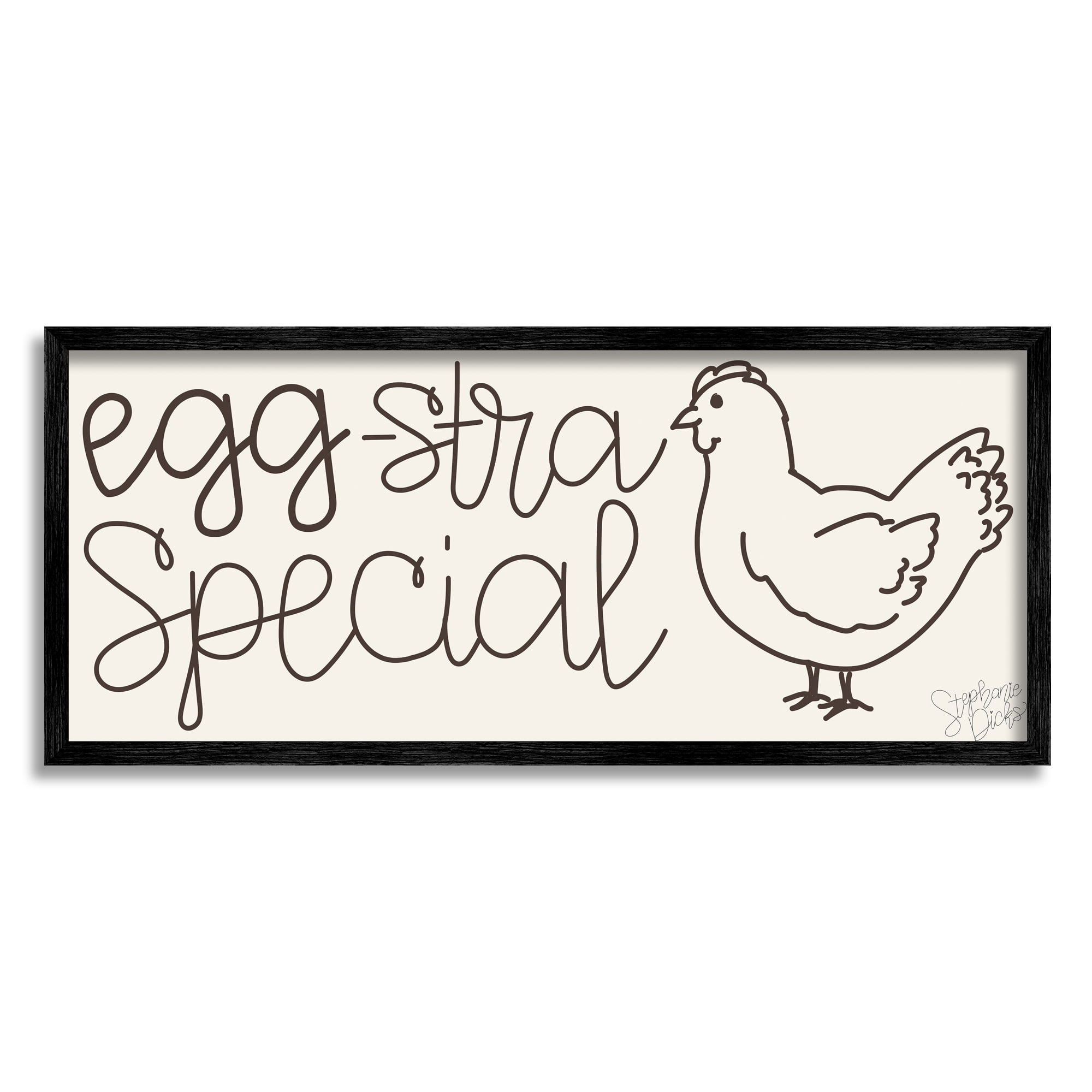 Stupell Indtries Egg-Stra Special Funny Farm Pun Minimal Line Chicken,30 x 13,Design by Stephanie Dicks
