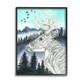 thumbnail image 1 of Stupell Indtries Elk Pencil Pattern Portrait Blue Mountain Forest Landscape,16 x 20,Design by Andrea Kochish, 1 of 7