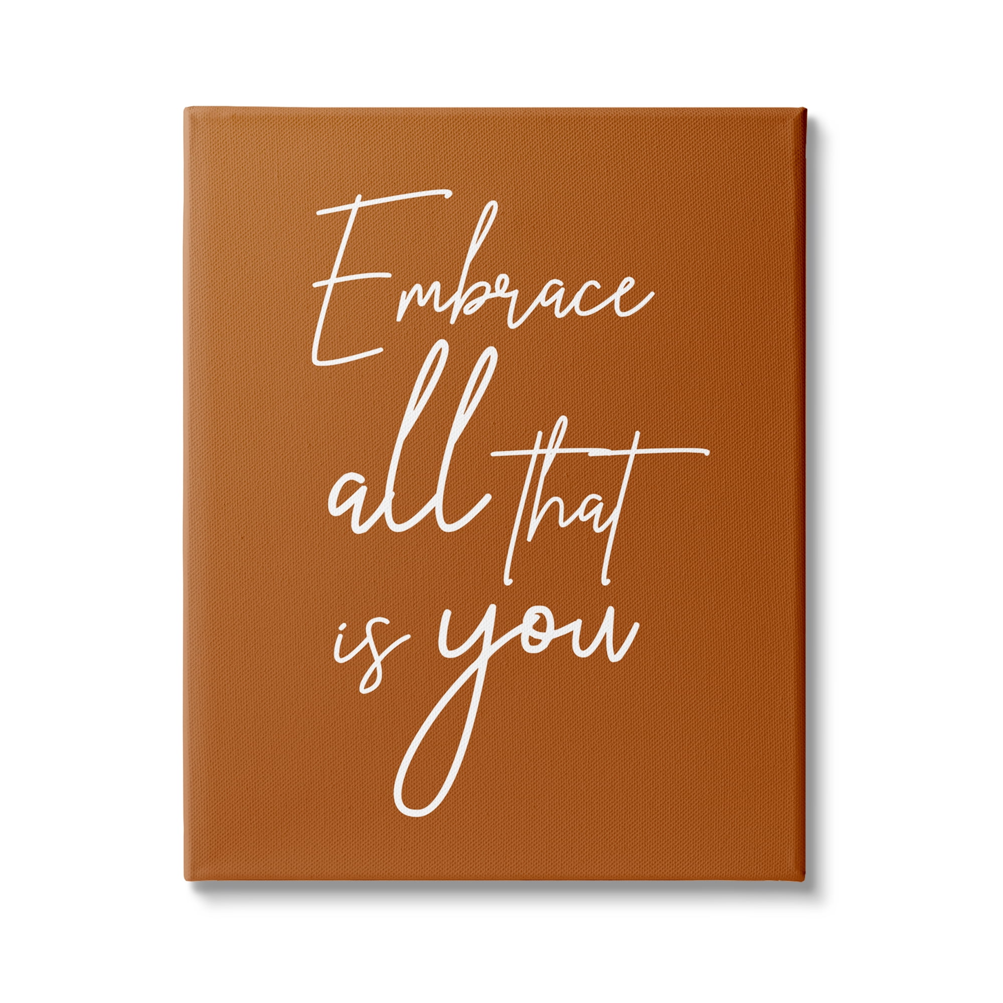 Stupell Indtries Embrace All That Is You Motivational Phrase Orange,16 x 20,Design by Birch&Ink