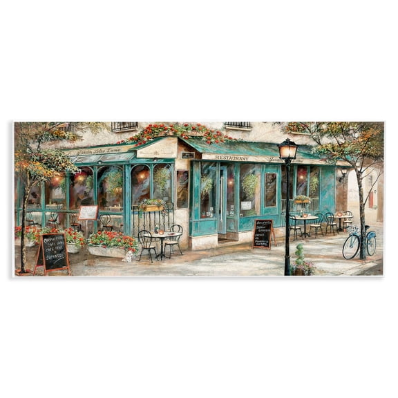 Stupell Indtries European City Streets Traditional Restaurant Architecture Sidewalk Scene,17 x 7,Design by Ruane Manning