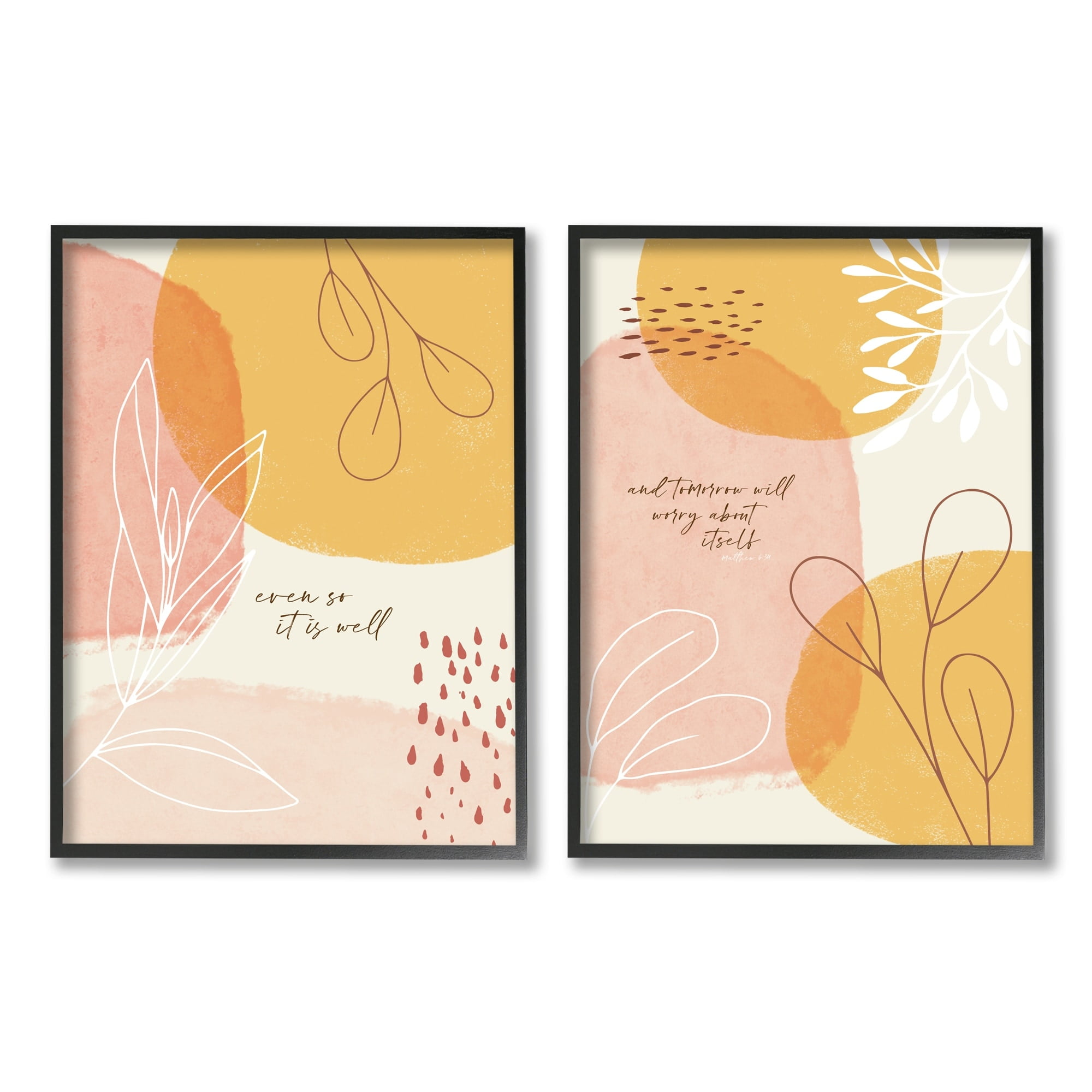 Stupell Indtries Even So and Tomorrow Motivational Phrase Abstract Foliage,11 x 14,Design by Tammy Apple