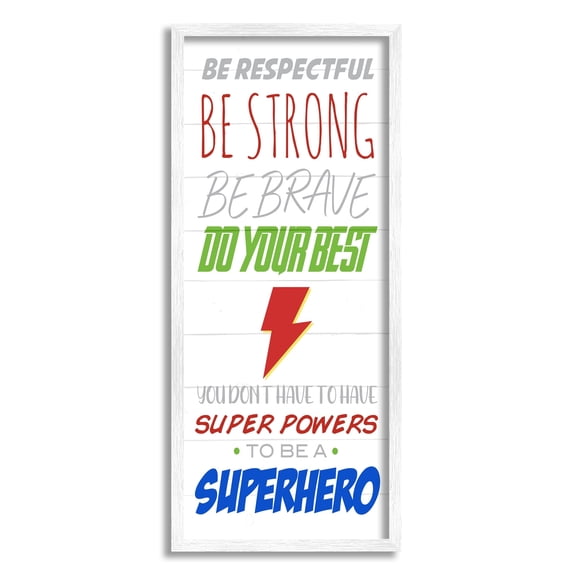Stupell Indtries Everyday Kids Superhero Phrase Do Your Best Motivation,10 x 24,Design by Anna Quach