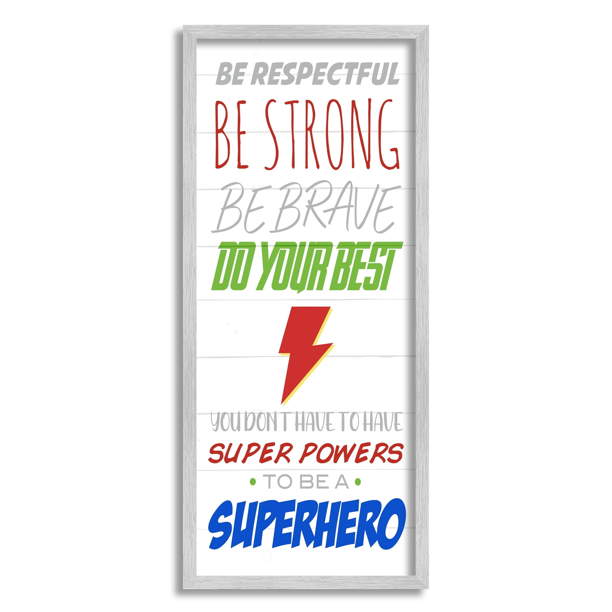 Stupell Indtries Everyday Kids Superhero Phrase Do Your Best Motivation,10 x 24,Design by Anna Quach