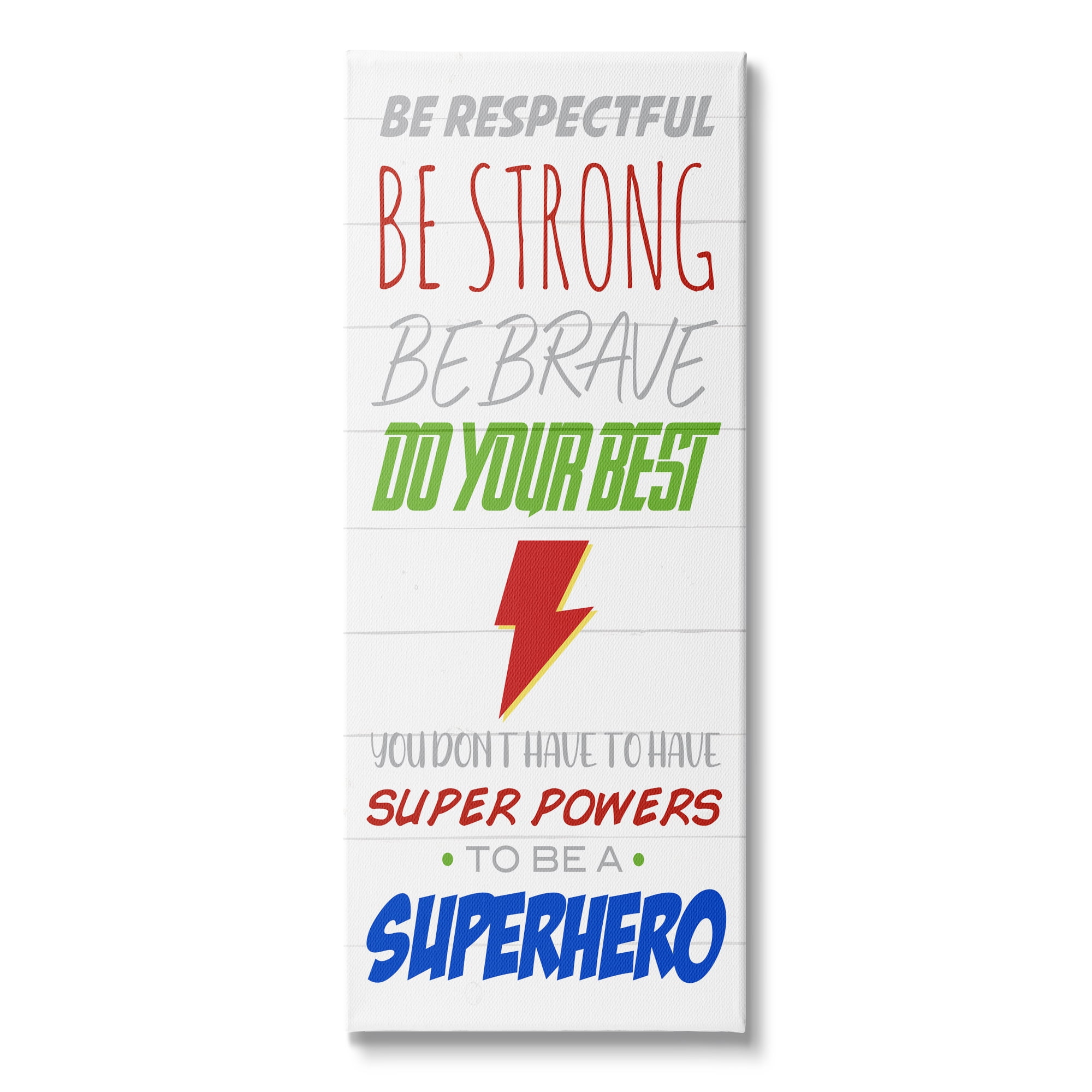 Stupell Indtries Everyday Kids Superhero Phrase Do Your Best Motivation,10 x 24,Design by Anna Quach