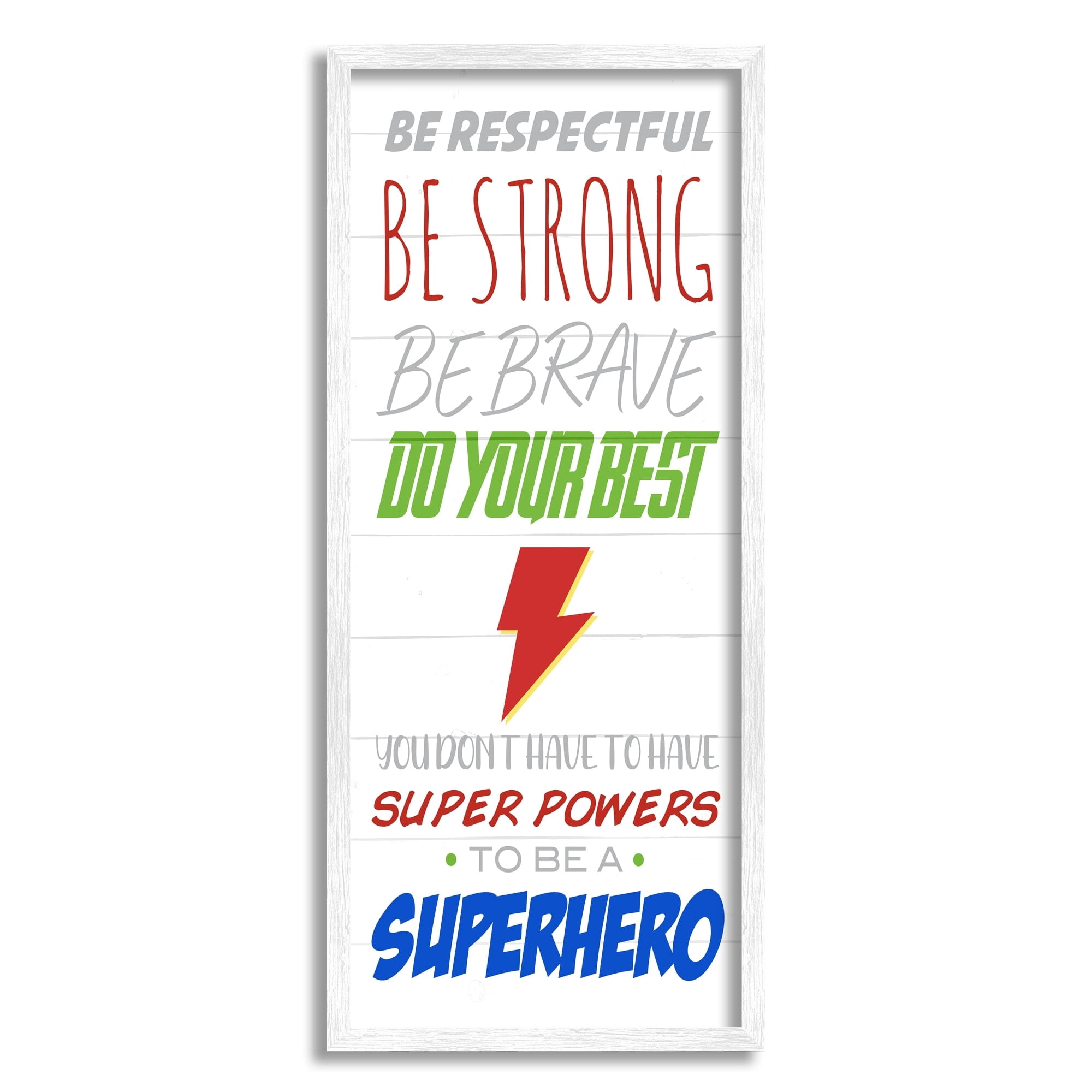 Stupell Indtries Everyday Kids Superhero Phrase Do Your Best Motivation,13 x 30,Design by Anna Quach