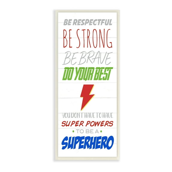 Stupell Indtries Everyday Kids Superhero Phrase Do Your Best Motivation,7 x 17,Design by Anna Quach
