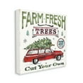 thumbnail image 1 of Stupell Indtries Farm Fresh Trees Vintage Christmas Advertisement Station Wagon, 36 x 36, Design by Anne Tavoletti, 1 of 4