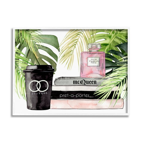 Stupell Indtries Fashion Forward Coffee Cup Perfume Bottle Glam Magazines,20 x 16,Design by Jennifer Paxton Parker