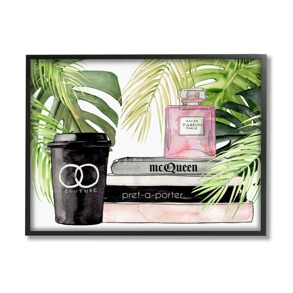 Stupell Indtries Fashion Forward Coffee Cup Perfume Bottle Glam Magazines,30 x 24,Design by Jennifer Paxton Parker