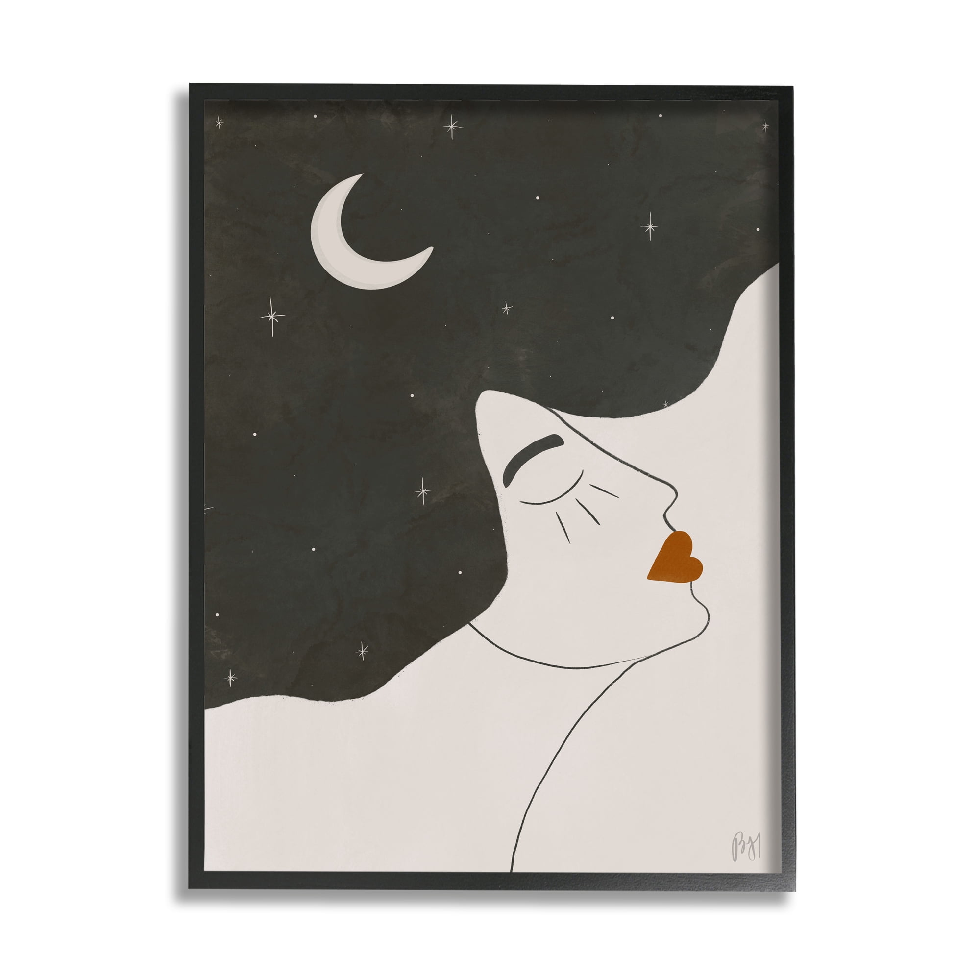 Stupell Indtries Female Abstract Hair Portrait Starry Sky Constellations,24 x 30,Design by Birch&Ink