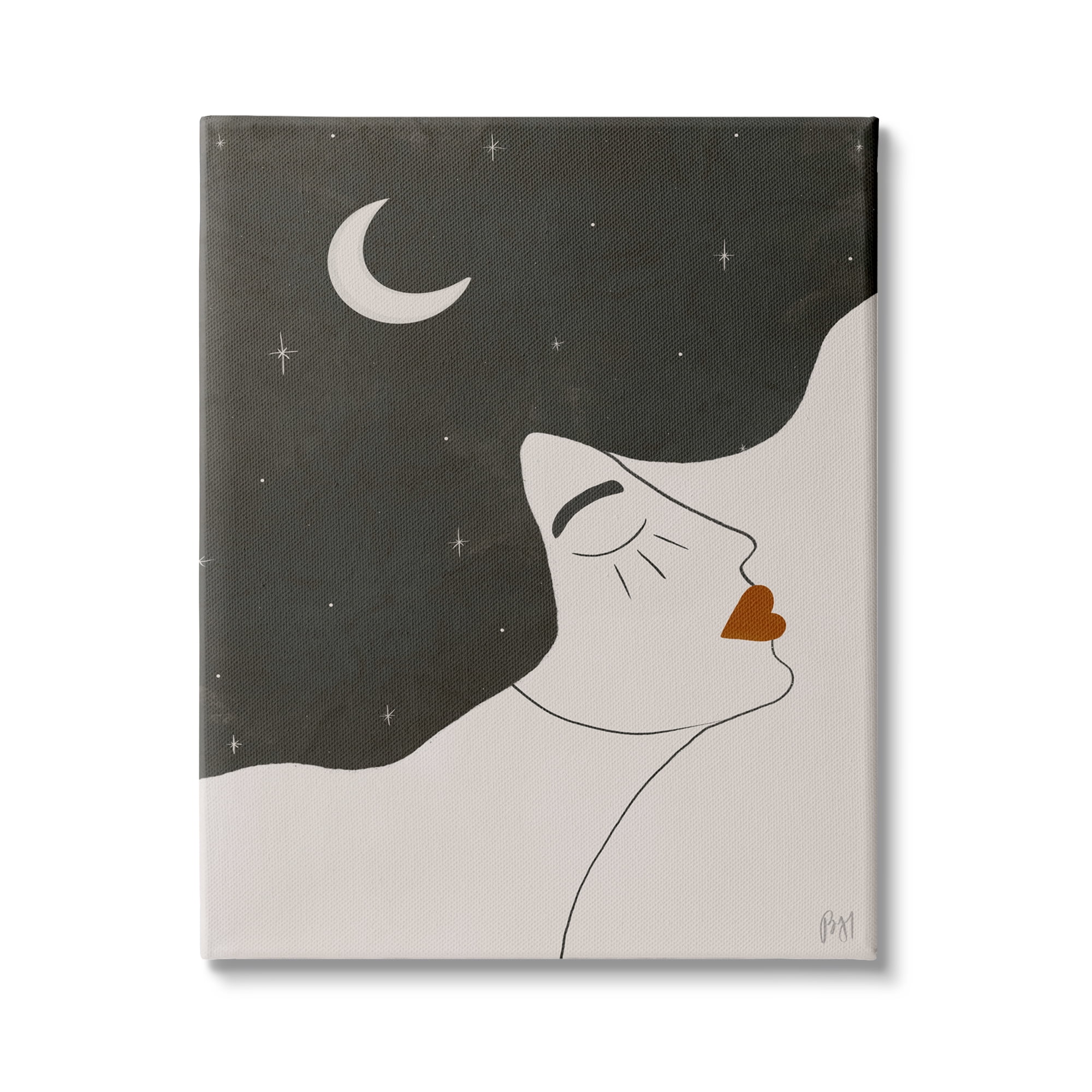 ミロ、HAIR DISHEVELED~CONSTELLATIONS Stupell Indtries Female Abstract Hair Portrait Starry Sky