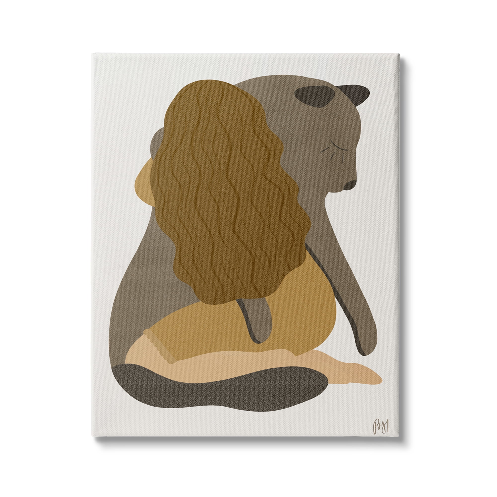 Stupell Indtries Female Hugging Sea Lion Animal Warm Earth Tones,24 x 30,Design by Birch&Ink