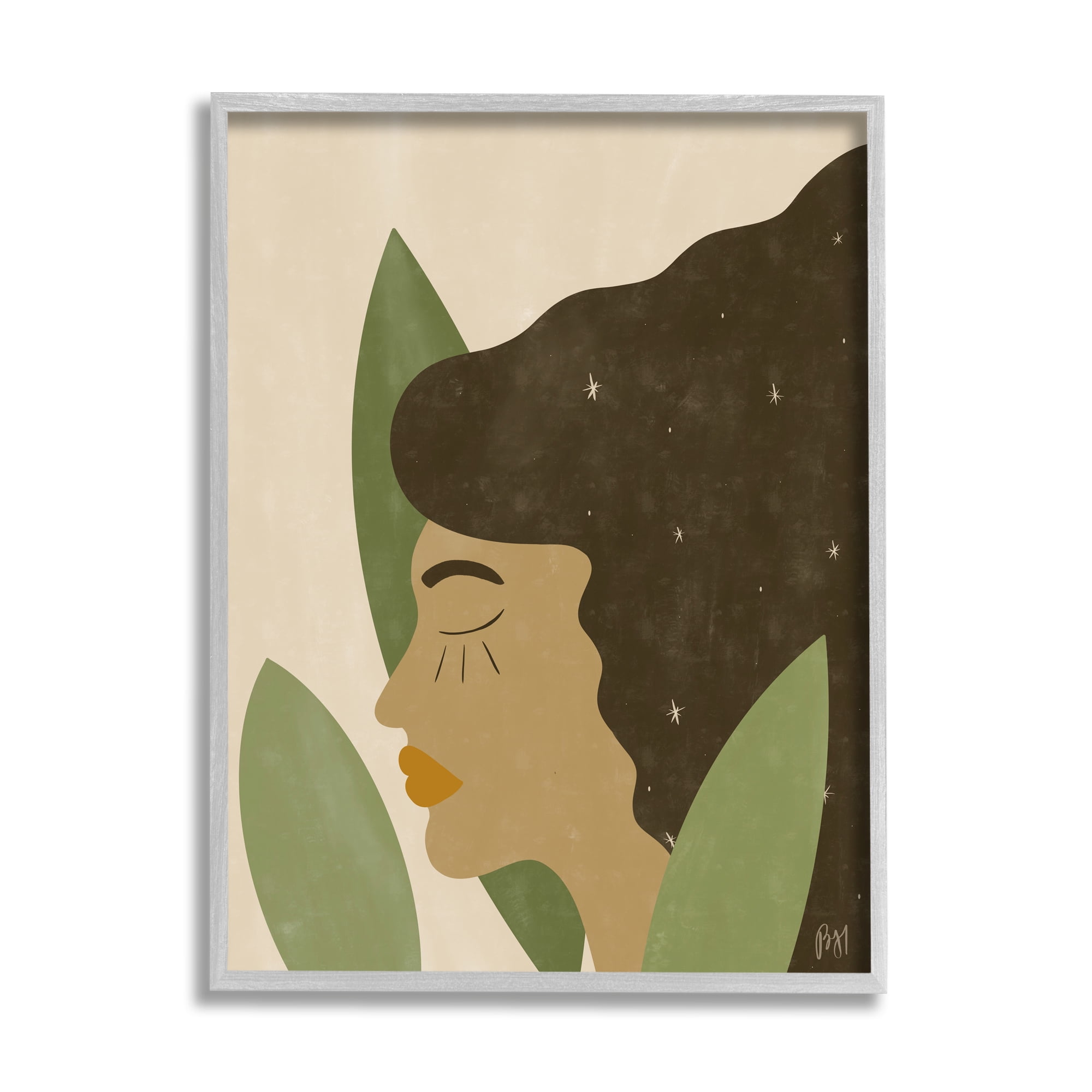 Stupell Indtries Female in Tall Grass Abstract Hair Portrait ,16 x 20,Design by Birch&Ink