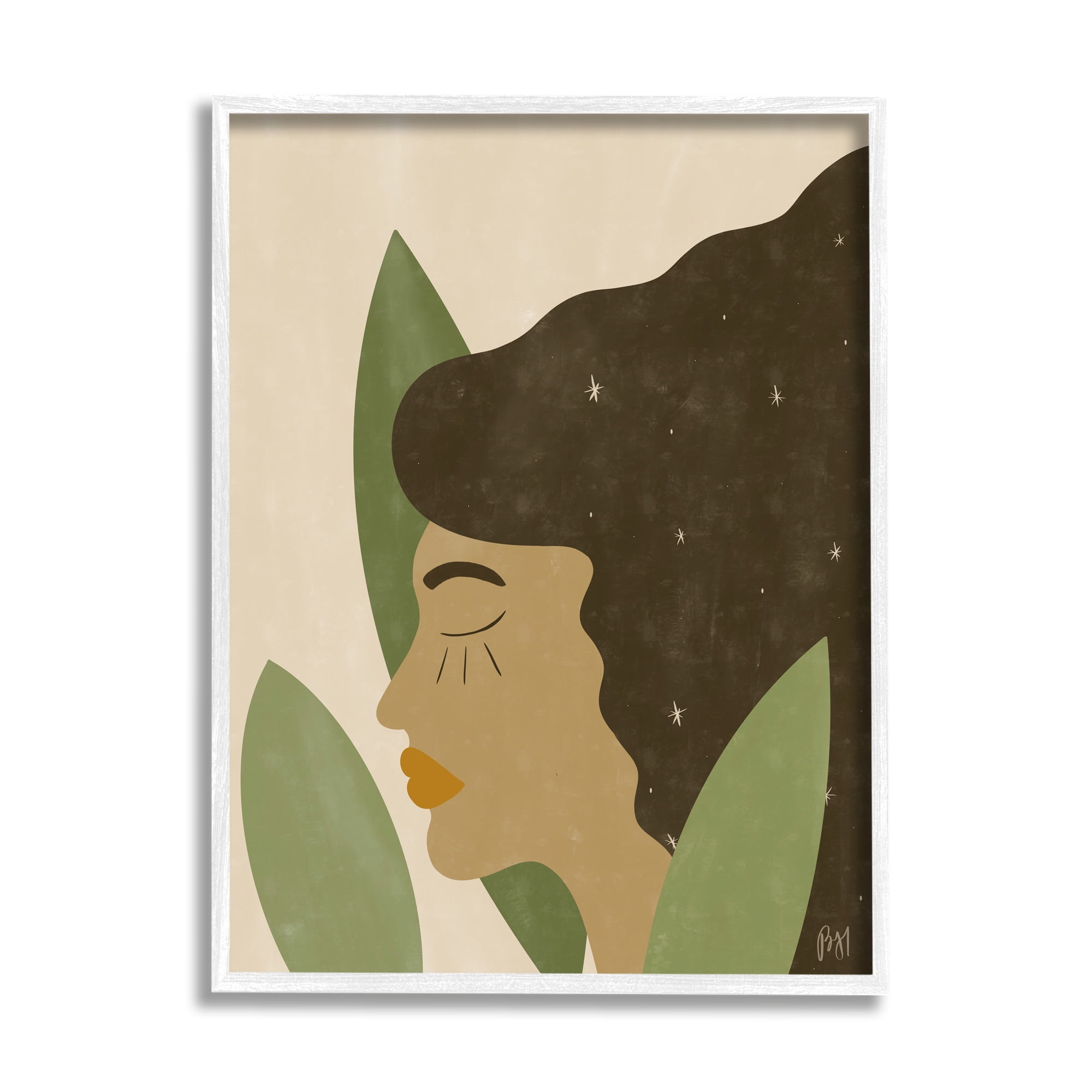 Stupell Indtries Female in Tall Grass Abstract Hair Portrait ,16 x 20,Design by Birch&Ink
