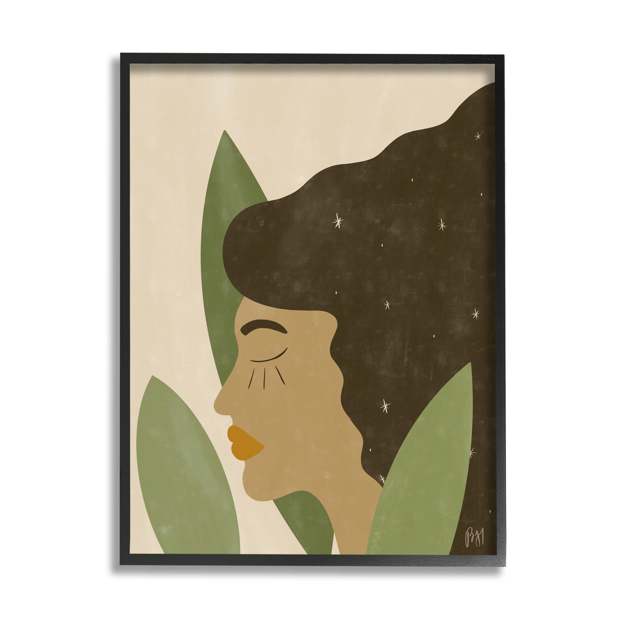 Stupell Indtries Female in Tall Grass Abstract Hair Portrait ,24 x 30,Design by Birch&Ink