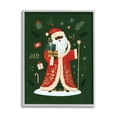 thumbnail image 1 of Stupell Industries Festive St. Nick Green Christmas Winter Holiday Holiday Painting Gray Framed Art Print Wall Art, 16 x 20, 1 of 7