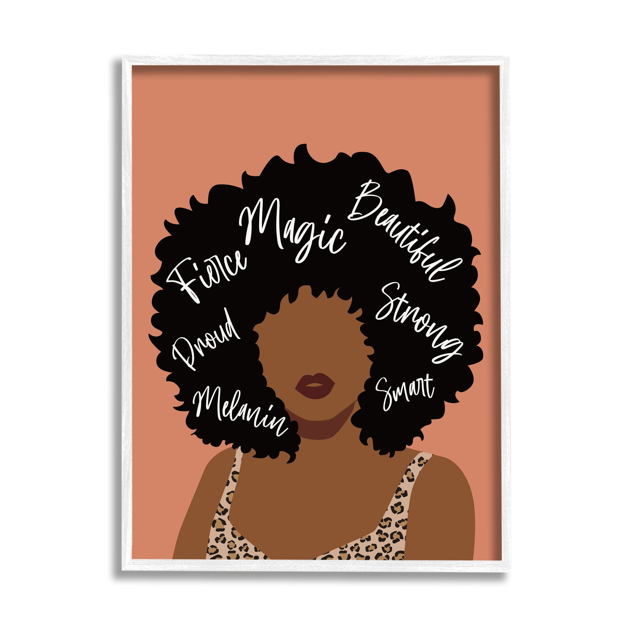 Stupell Indtries Fierce Proud Beautiful Strong Sentiments Female Hair Portrait,11 x 14,Design by JJ Design Hoe LLC