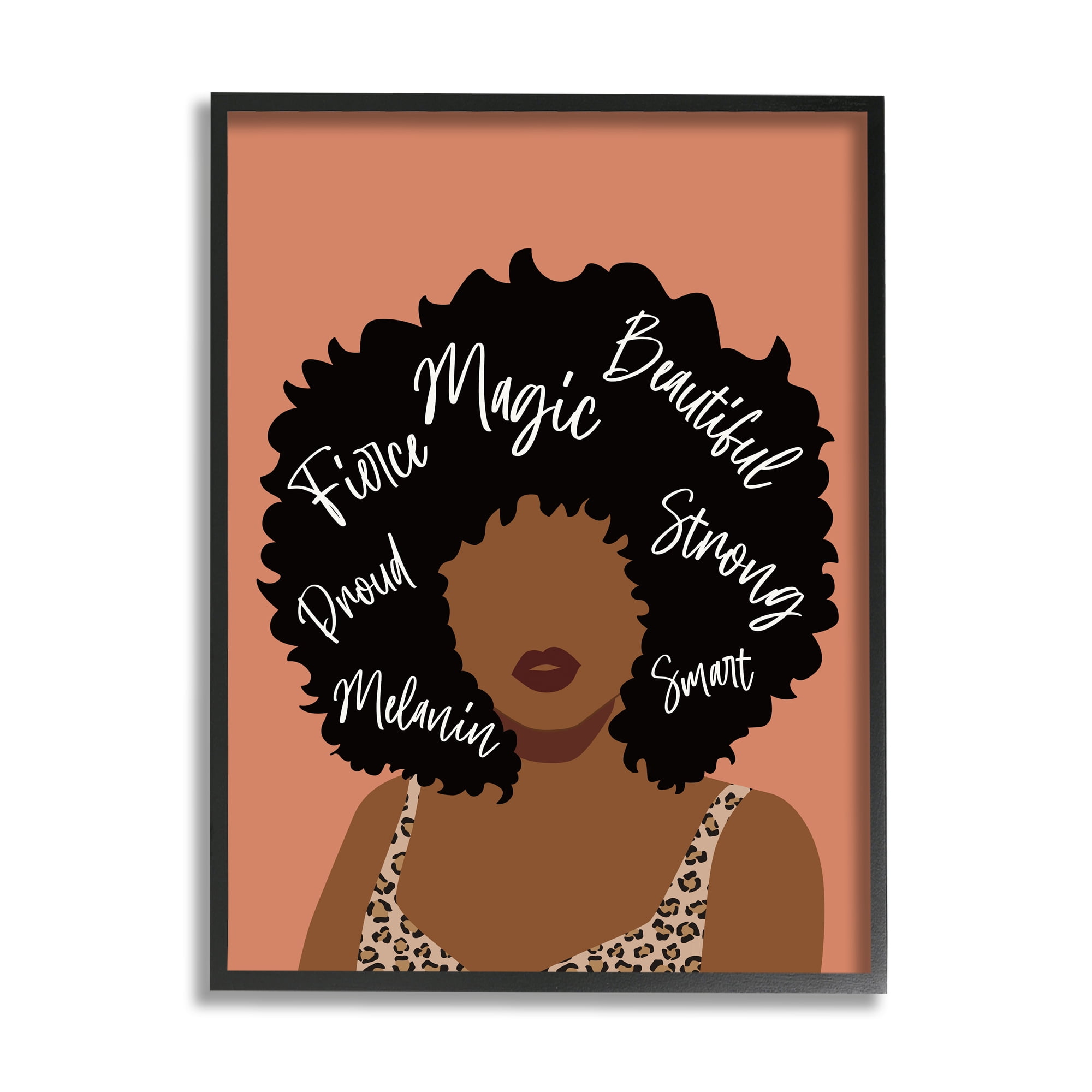 Stupell Indtries Fierce Proud Beautiful Strong Sentiments Female Hair Portrait,24 x 30,Design by JJ Design Hoe LLC