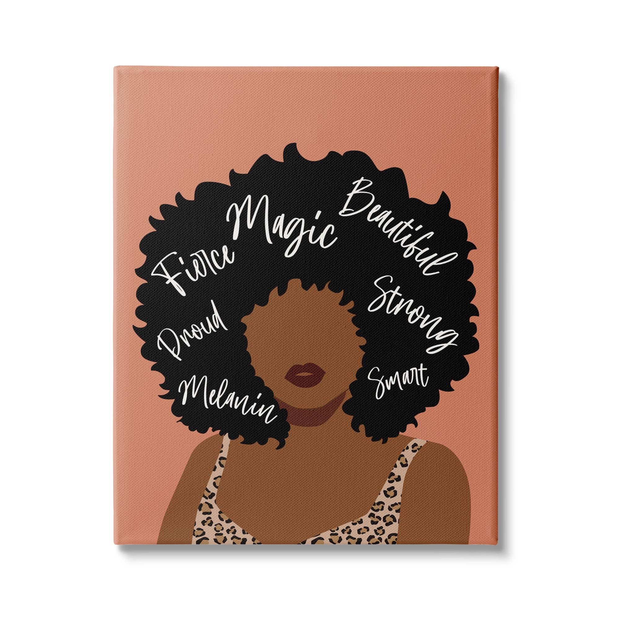 Stupell Indtries Fierce Proud Beautiful Strong Sentiments Female Hair Portrait,36 x 48,Design by JJ Design Hoe LLC