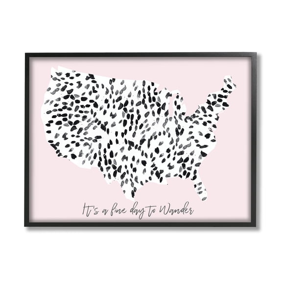 Stupell Indtries Fine Day to Wander Sentiment Patterned Map,14 x 11,Design by Sn Bryant