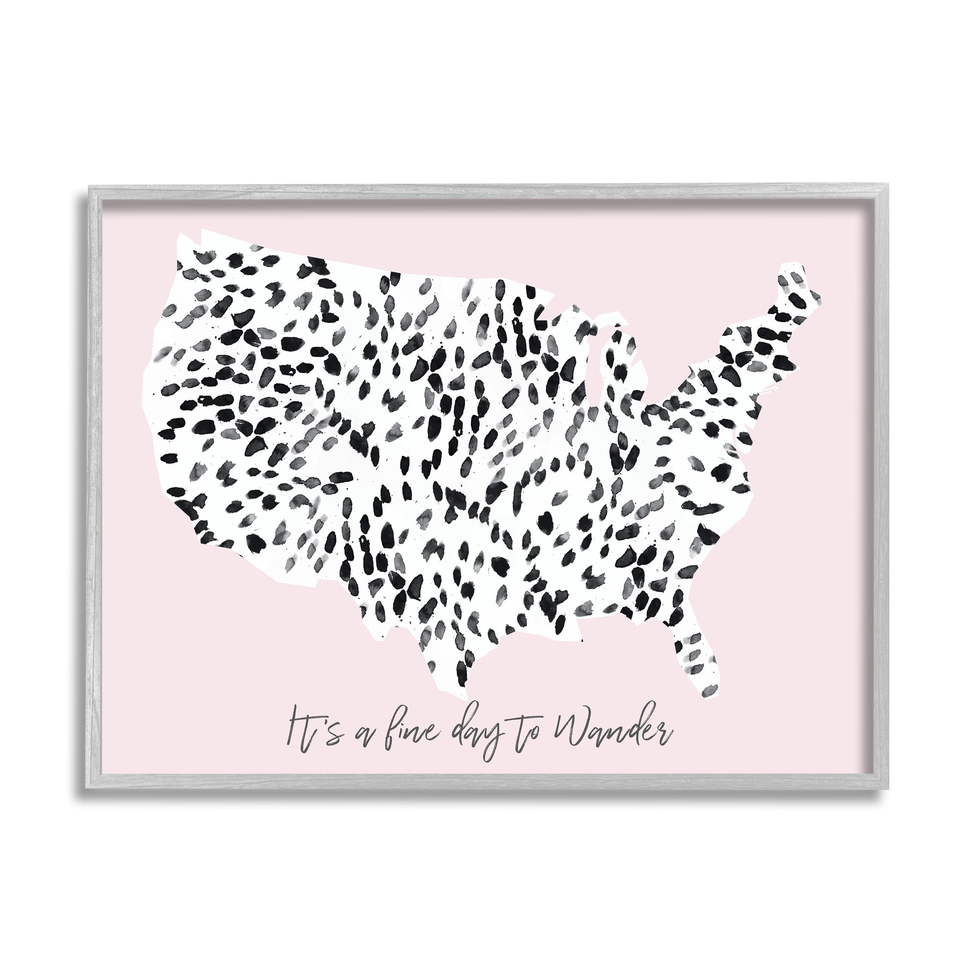 Stupell Indtries Fine Day to Wander Sentiment Patterned Map,14 x 11,Design by Sn Bryant