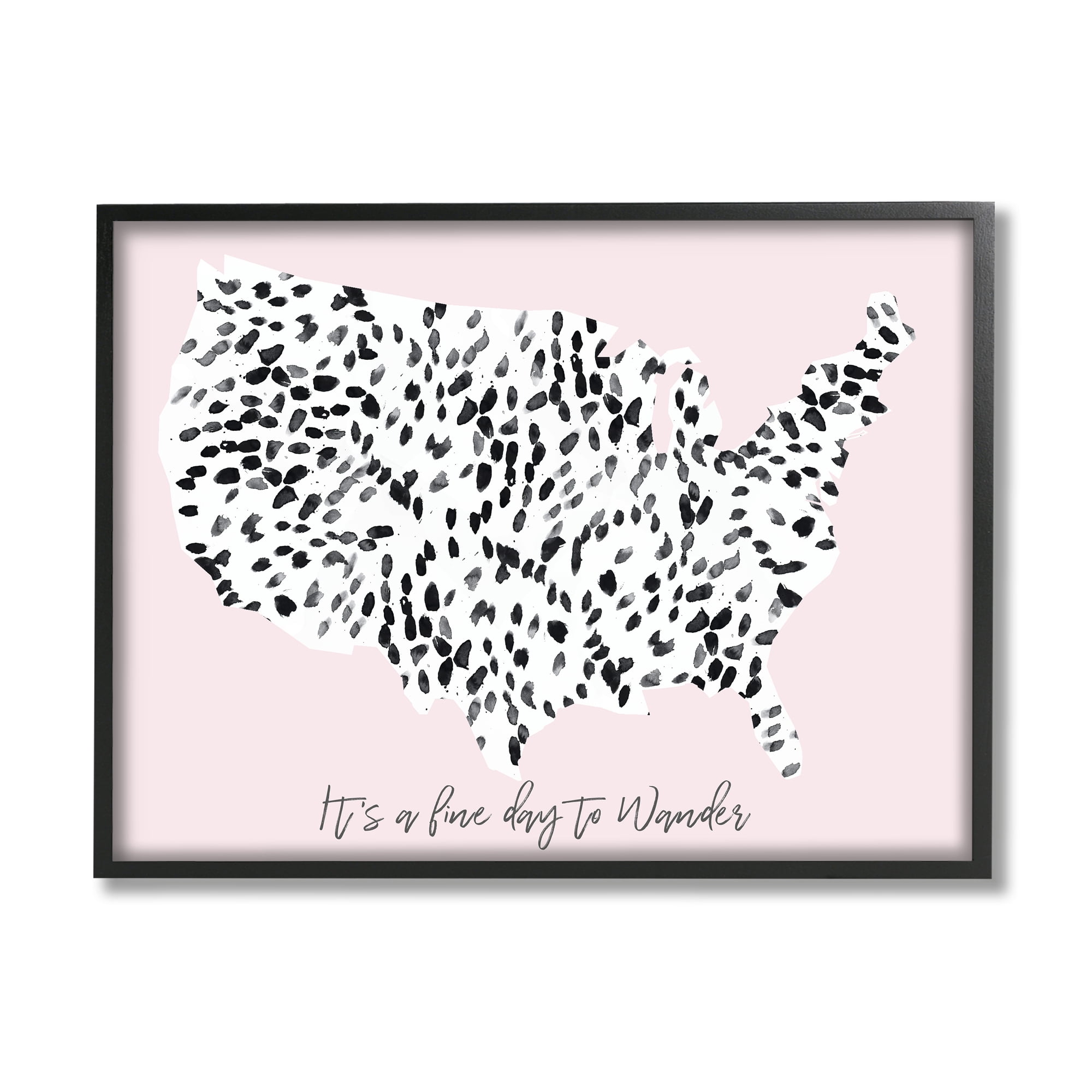Stupell Indtries Fine Day to Wander Sentiment Patterned Map,20 x 16,Design by Sn Bryant