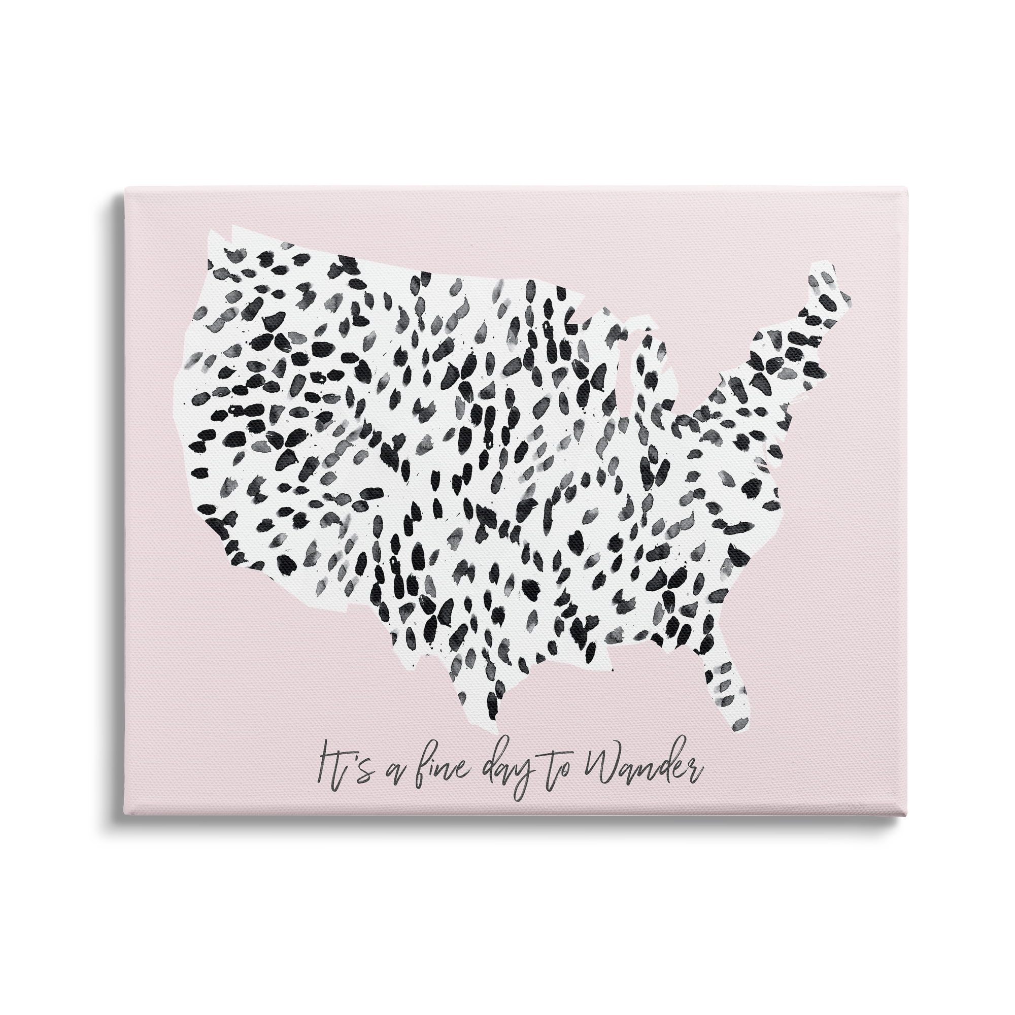 Stupell Indtries Fine Day to Wander Sentiment Patterned Map,30 x 24,Design by Sn Bryant