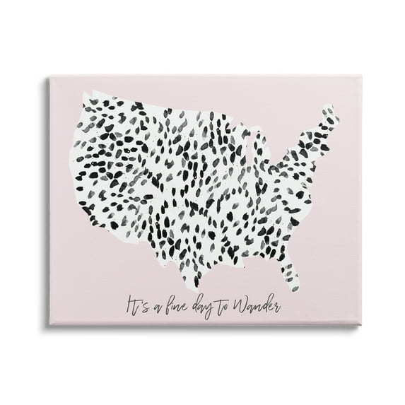 Stupell Indtries Fine Day to Wander Sentiment Patterned Map,30 x 24,Design by Sn Bryant