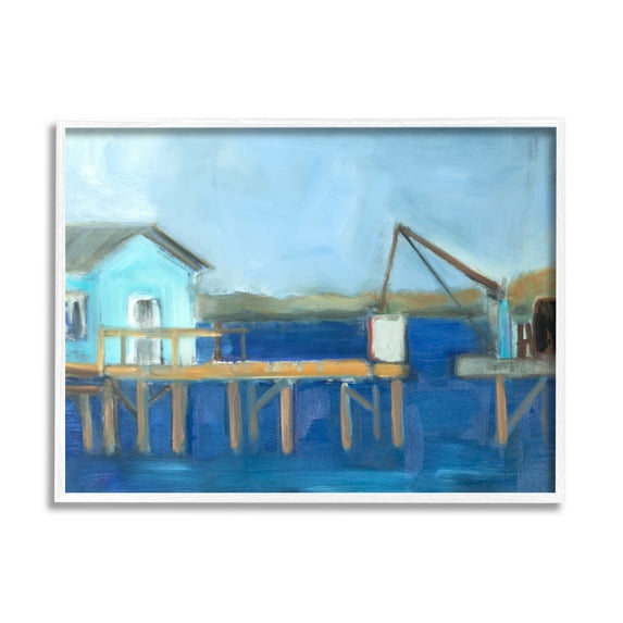 Stupell Indtries Fisherman's Work Station Abstract Coastal Town Shipyard Dock,14 x 11,Design by Snne Marie