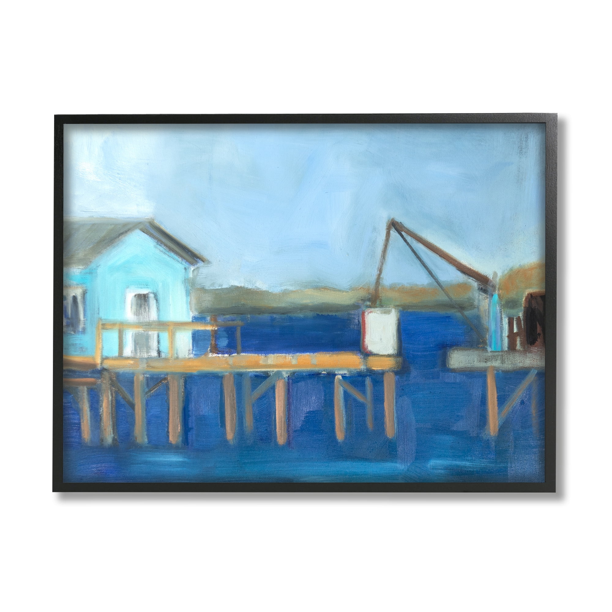 Stupell Indtries Fisherman's Work Station Abstract Coastal Town Shipyard Dock,30 x 24,Design by Snne Marie