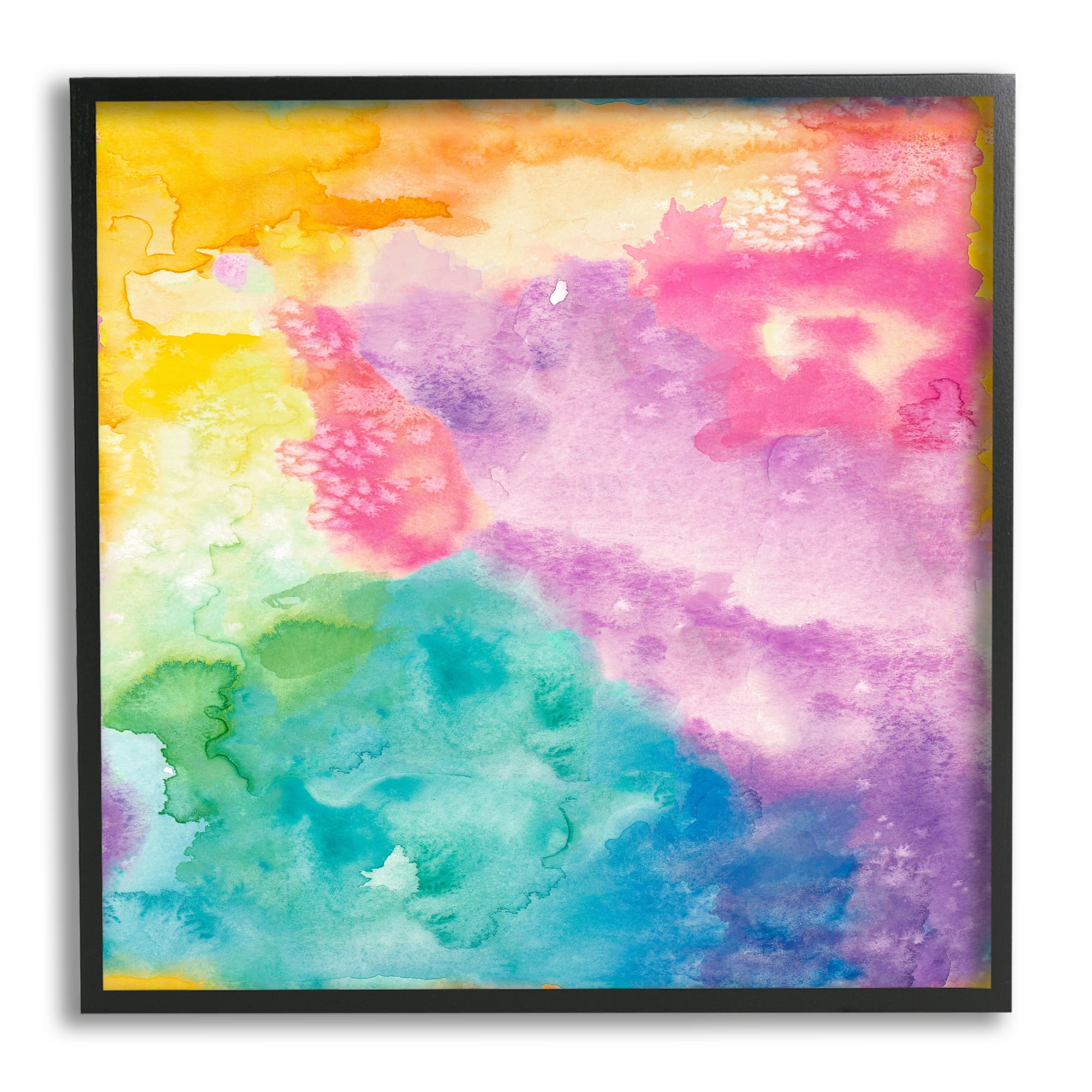 Stupell Indtries Fluid Abstract Watercolor Paint Rainbow Ombre Pattern,24 x 24,Design by Nola James