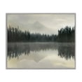 thumbnail image 1 of Foggy Lake Forest Landscape Reflection Gray Framed Giclee Art, 14 x 11, 1 of 7