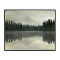 thumbnail image 1 of Foggy Lake Forest Landscape Reflection Black Framed Giclee Art, 30 x 24, Made In USA, 1 of 7