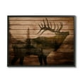 thumbnail image 1 of Stupell Indtries Forest Elk Silhouette Rtic Plank Pattern Tree Landscape,14 x 11,Design by Kim Allen, 1 of 7