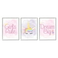 thumbnail image 1 of Stupell Indtries Girls Rule Dream Big Star Crown Unicorn,16 x 20,Design by Kim Allen, 1 of 7