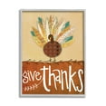 thumbnail image 1 of Stupell Indtries Give Thanks Phrase Patterned Feathers Wild Turkey Bird,11 x 14,Design by Katie Doucette, 1 of 7