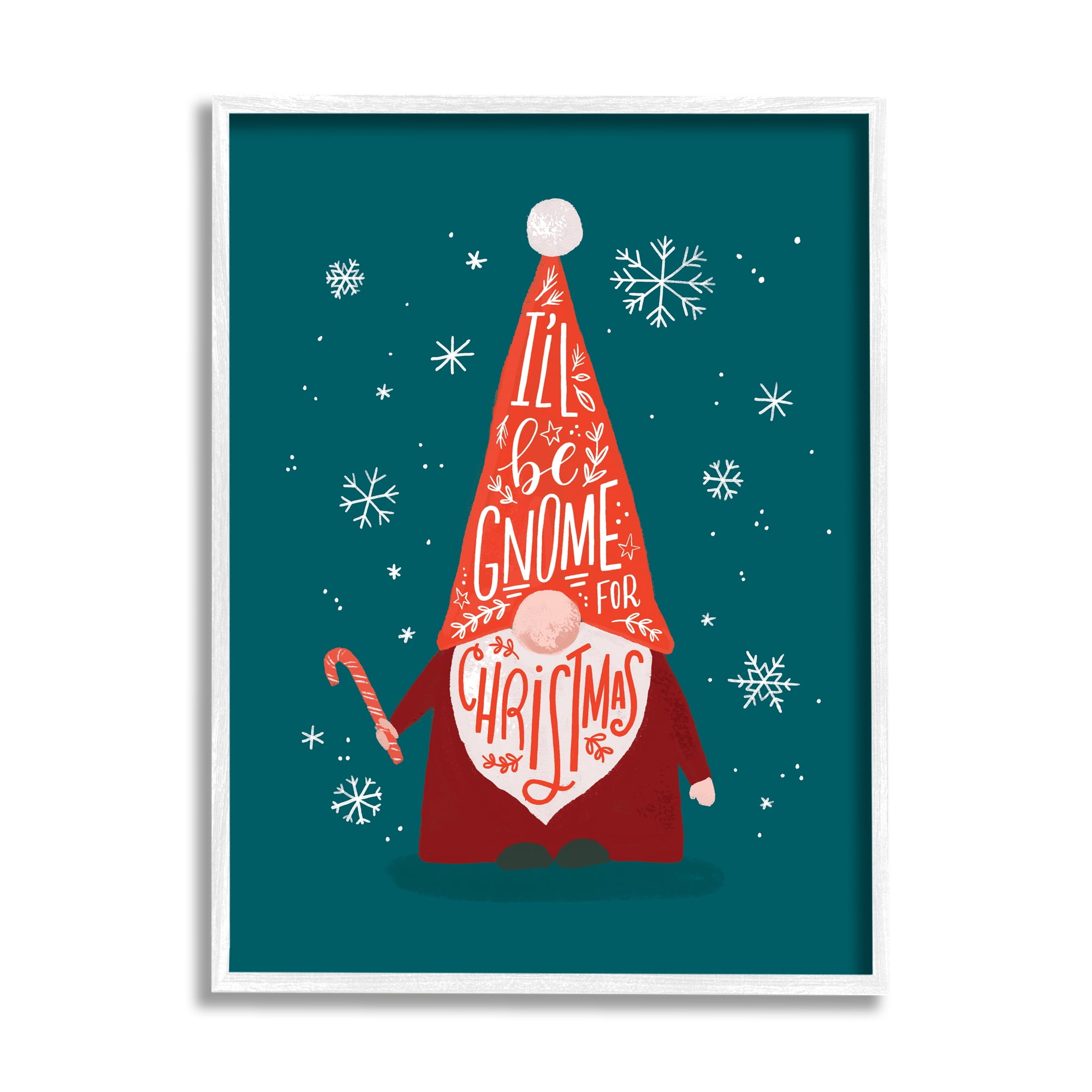 Stupell Indtries Gnome For Christmas Holiday Pun Funny Garden Elf,16 x 20,Design by Loni Harris