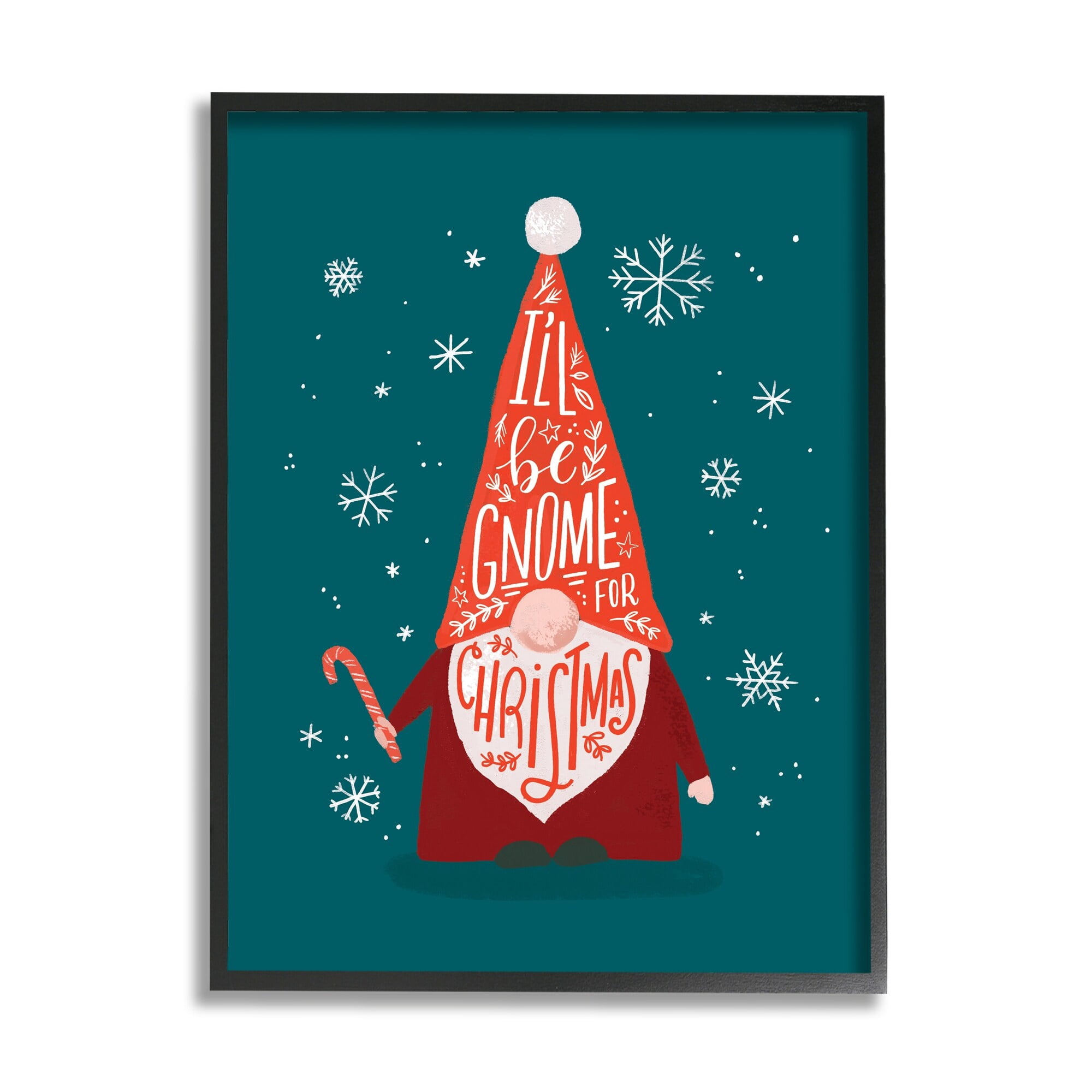 Stupell Indtries Gnome For Christmas Holiday Pun Funny Garden Elf,24 x 30,Design by Loni Harris