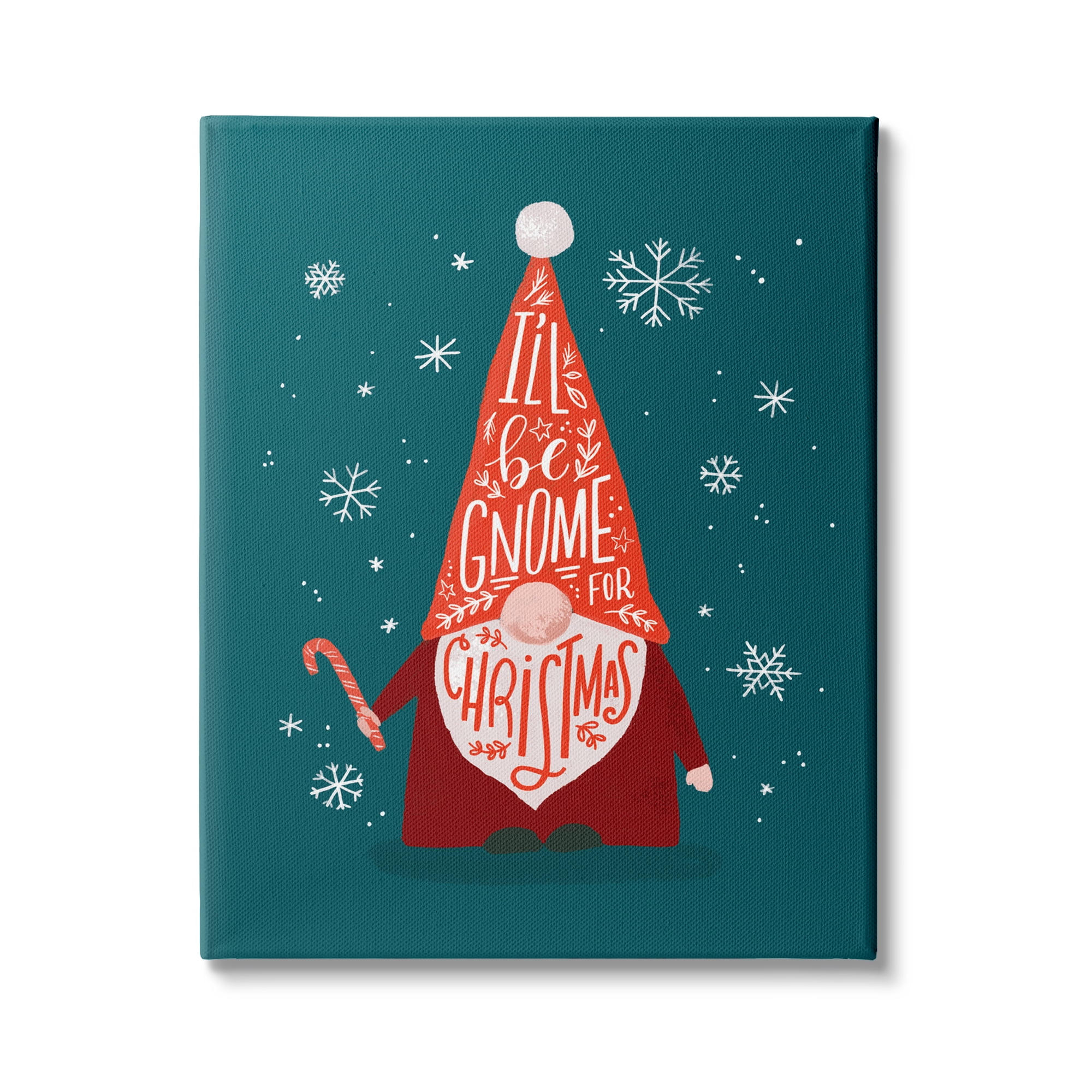 Stupell Indtries Gnome For Christmas Holiday Pun Funny Garden Elf,30 x 40,Design by Loni Harris